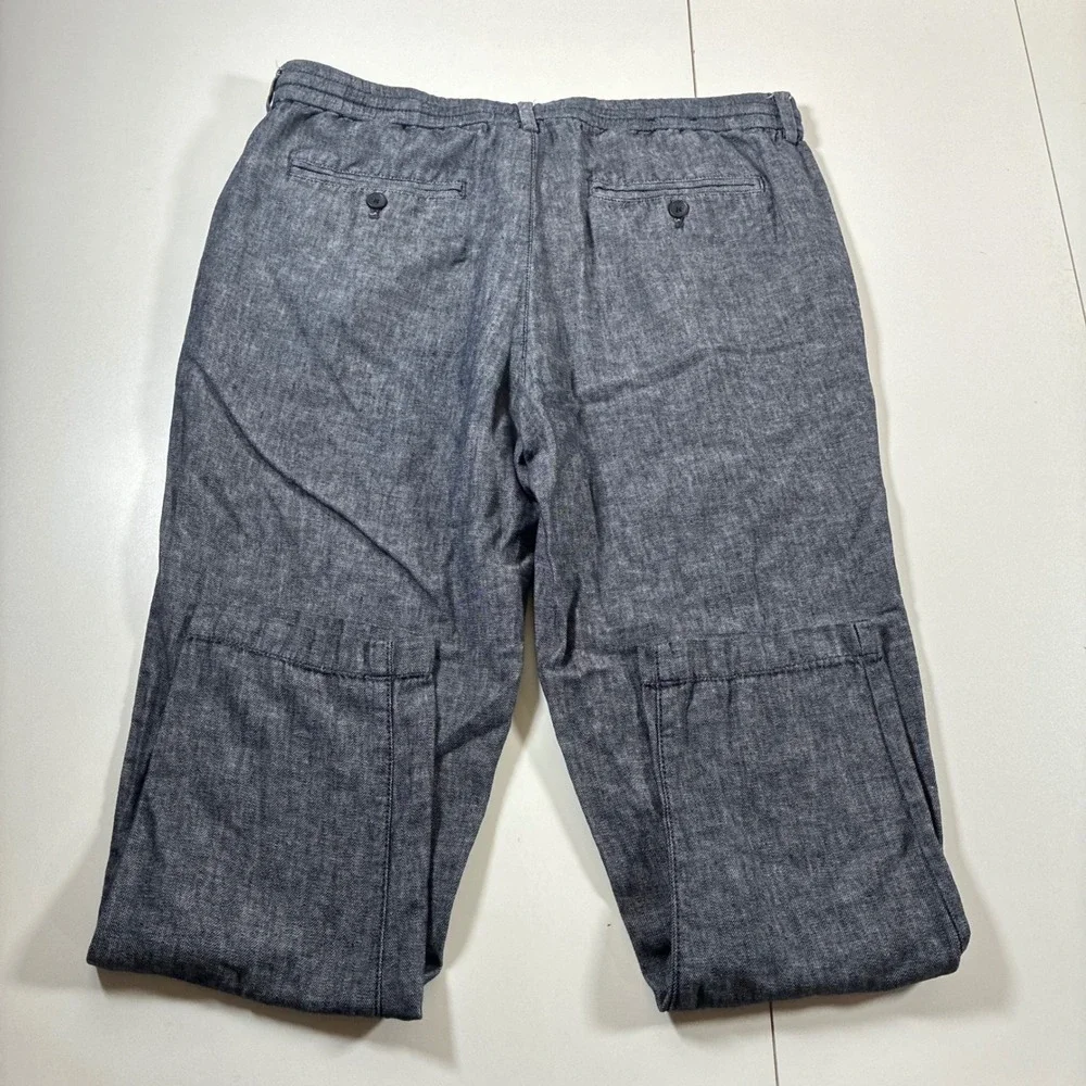 Banana Republic‎ Mason Athletic Tapered Pant 35x28 Blue Linen Blend (Tag 35x32)